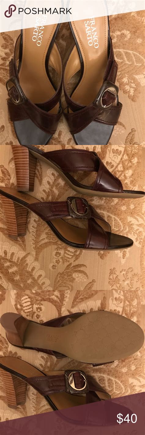 Franco Sarto Brown Heels Nib Open Toe Sandals Size 75