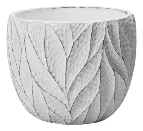 Vaso Cachepot Decorativo Em Cimento Branco M Dio Folhagem Frete Gr Tis