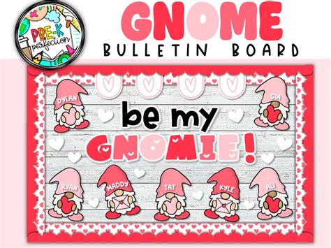 Valentine S Day Gnome Bulletin Board Be My Gnomie Etsy