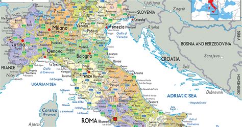 Mapa De Italia Con Nombres