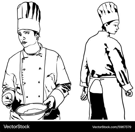 Chef Woman Set Royalty Free Vector Image Vectorstock