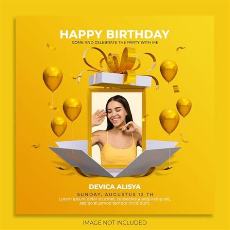 Premium Psd Digital Birthday Celebration Social Media Post Template Happy Birthday