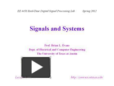 Ppt Signals And Systems Powerpoint Presentation Free To View Id