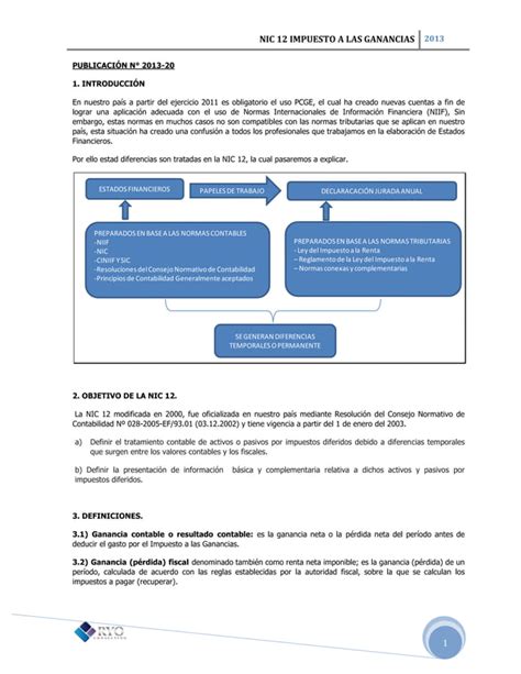 Publicaci N N Nic Impuesto A Las Ganancias Pdf