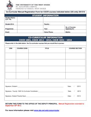 Co Curricular Application Form Fill Online Printable Fillable