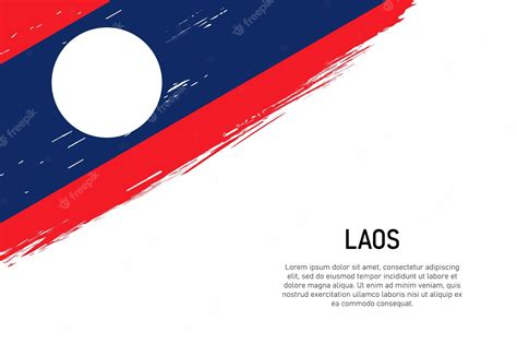 Premium Vector Grunge Styled Brush Stroke Background With Flag Of Laos