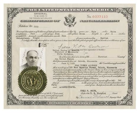 United States certificate of naturalization | MNopedia