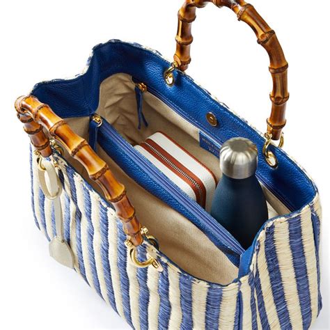 Bamboo Elisabetta Striped Raffia Handbag Mark And Graham