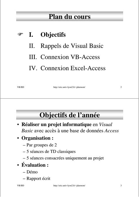 SOLUTION Rappels De Visual Basic Connection Aux Base De Donn Es