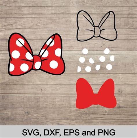 Home And Living Wall Decor Layered Minnie Mouse Cute Bow Polkadots Svg