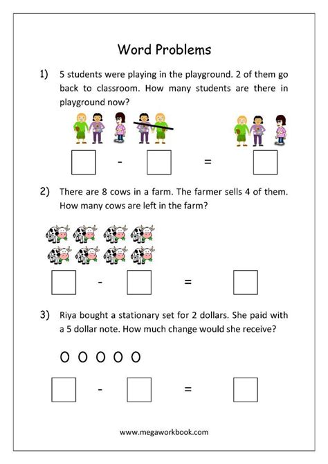 Addition And Subtraction Word Problems Worksheets For Kindergarten And Grade 1 Story Sum