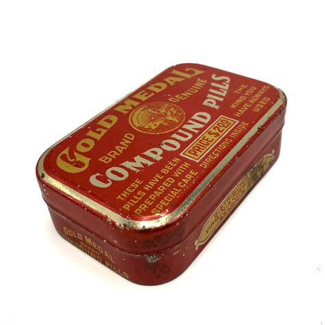 1917 Gold Medal Brand Genuine Compound Pills Tin Virginia Chemical Co