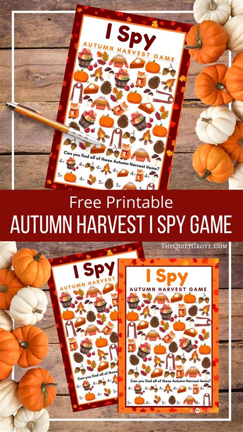 Autumn Harvest I Spy Game Printable for Kids ⋆ The Quiet Grove