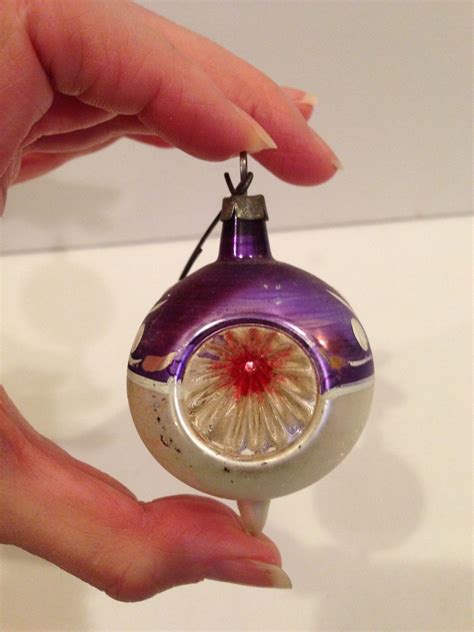 Antique Hand Blown Glass Christmas Ornament Purple Silver Ebay Cool Christmas Trees Glass