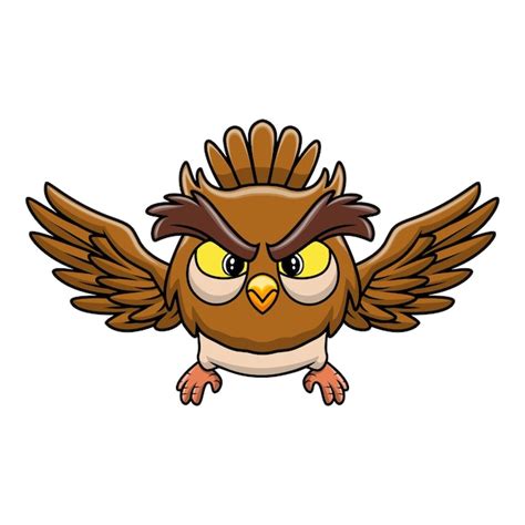 Premium Vector Cute Funny Owl Flying Cartoon