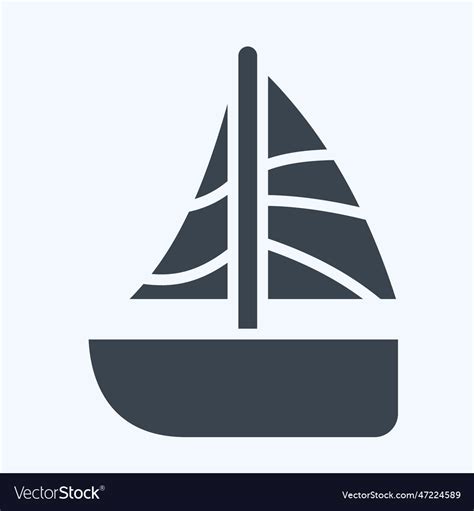 Icon sailing related to hawaii symbol glyph style Vector Image