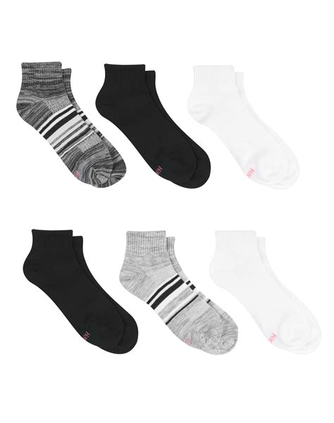 Hanes Womens Comfort Fit Ankle Socks 6 Pack Breathable Cotton Size 8 12 X Temp And Cool