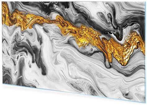 Homeprint Obraz Na Szkle Akrylowym Z Oto Bia O Czarny Marmur X Cm