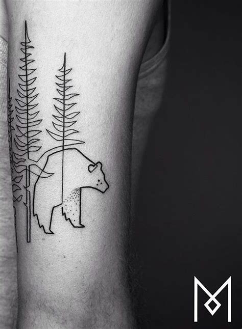 Mo Ganji Bear Mo Ganji Single Line Tattoo One Line Tattoo