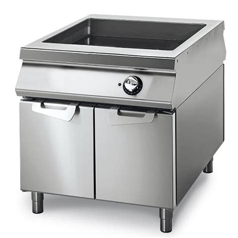 Bain marie électrique professionnel sur coffre avec portes et 1 bac gn