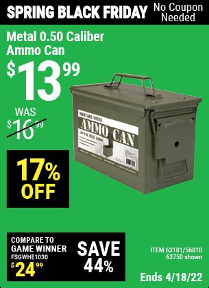 50 Cal Metal Ammo Can For 13 99 Harbor Freight Coupons