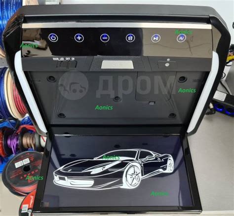 Авто монитор потолочный 13.3" IPS FHD, USB чёрный. Android 9/1/16гб ...