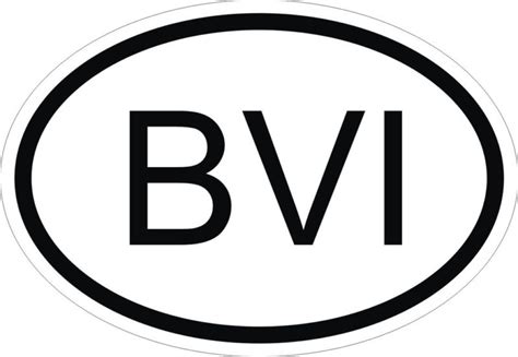 BVI BRITISH VIRGIN ISLANDS COUNTRY CODE Vinyl Sticker - AG Design