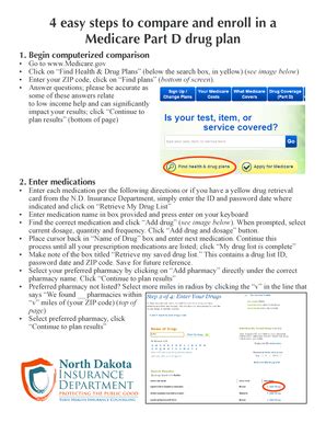 Fillable Online Nd 4 Easy Steps To Compare And Enroll In A Medicare