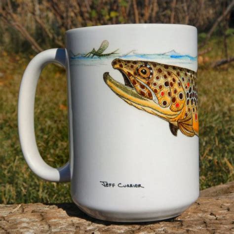 Swimming Brown Trout Coffee Mug Jeff Currier Jeff Currier