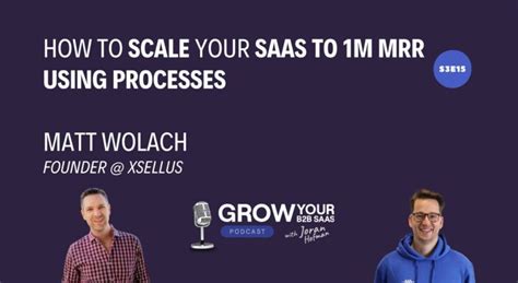 How To Scale Your Saas To M Mrr Using Processes With Matt Wolach