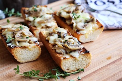 Warm Mushroom And Cheese Bruschetta Bear Naked Food