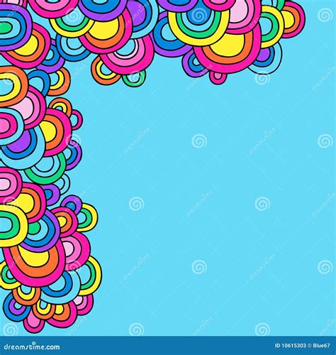 Groovy Psychedelic Doodle Circles Vector CartoonDealer 10615303