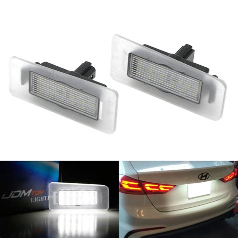 IJDMTOY 2 Xenon White OEM Replace 18 SMD 3W LED License Plate Light