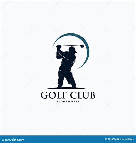 Golf Player Logo Design Vector Stock Vector Illustration Of Symbol