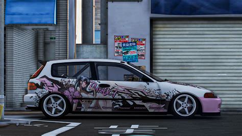 Itasha Honda Civic Sir Eg Azur Lane Taihou Paintjob Gta Mods