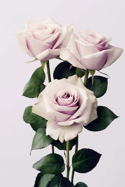 Premium Photo Three Pink Roses In A Vase On A Table Generative Ai