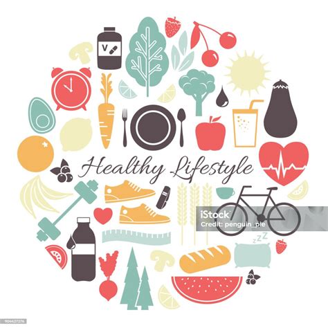 Healthy Lifestyle Vector Illustration Stock Illustration Download