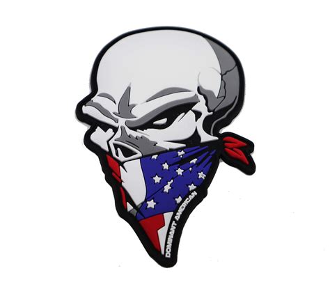 Skull Wearing American Flag Bandana