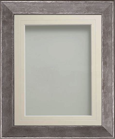 Beaumont Silver Slate Grey 12x12 Frame With Ivory V Groove Mount Cut