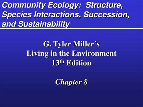 Ppt Community Ecology Structure Species Interactions Succession