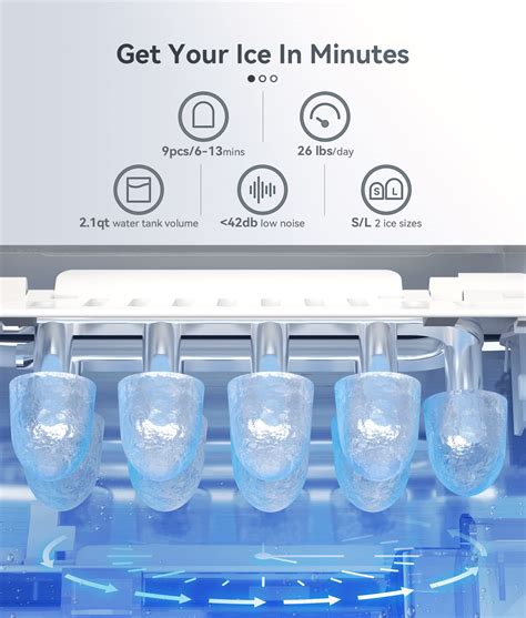 Ecozy Portable Ice Maker Countertop Cubes Ready In Mins Lbs In