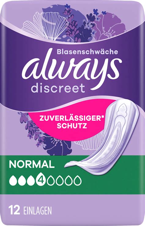 always discreet Einlagen Inkontinenz Normal 12 St dauerhaft günstig