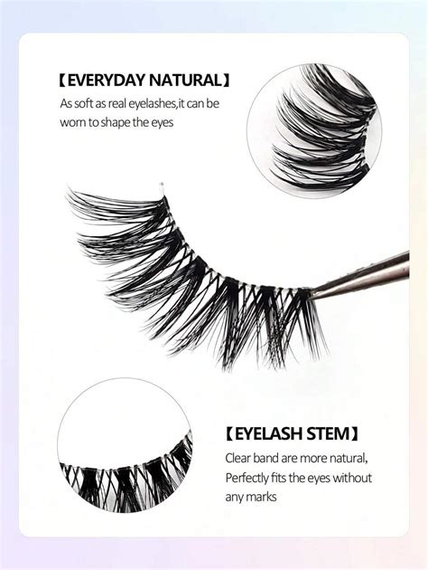 Asiteo Pairs Half Lashes Natural Long Fluffy And Crossed Cat Eye