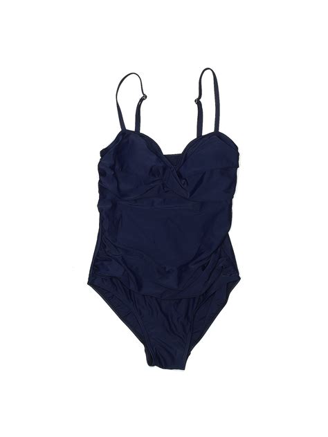 Shore Shapes Solid Navy Blue One Piece Swimsuit Size 8 - 42% off | ThredUp