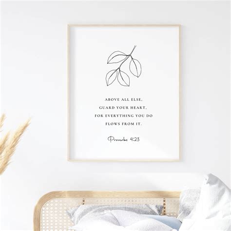 Proverbs Wall Art Bible Verse Wall Art Print Botanical Etsy