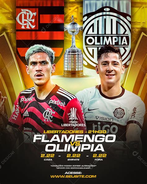 Futebol Flamengo X Olimpia Social Media Psd Editável Download Designi