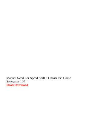 Fillable Online Shift 2 Unleashed Need For Speed Cheats Codes Cheat