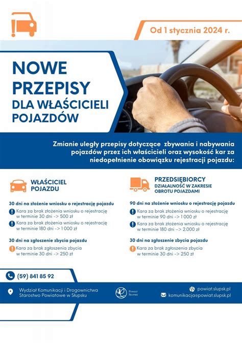 Zmiany w przepisach dla właścicieli pojazdów Powiat Słupski