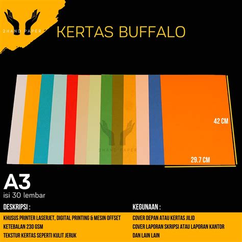 Jual Kertas Buffalo A3 Isi 30 Lembar Kertas Jilid A3 Kertas A3