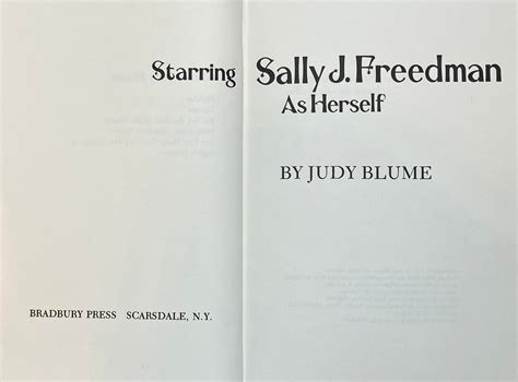 Starring Sally J Freedman As Herself Books Of Wonder